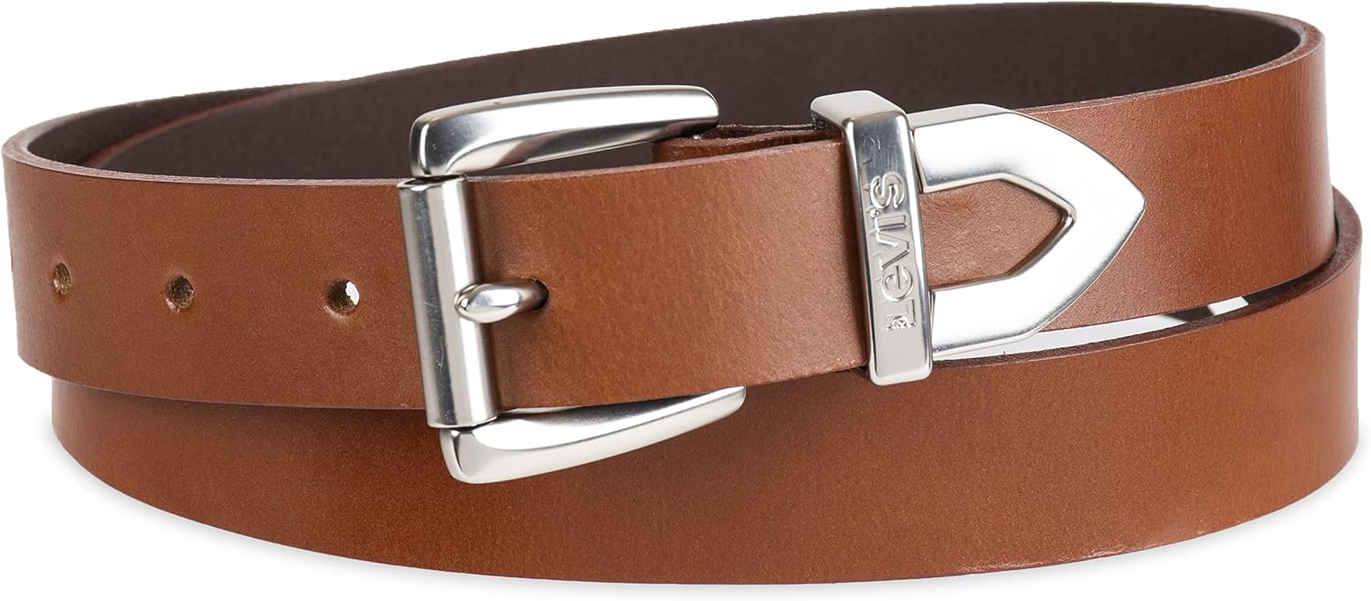 

Женский ремень Levi's Slim Casual в стиле вестерн из кожи с металлическим наконечником - стандартные и большие размеры, Tan Classic