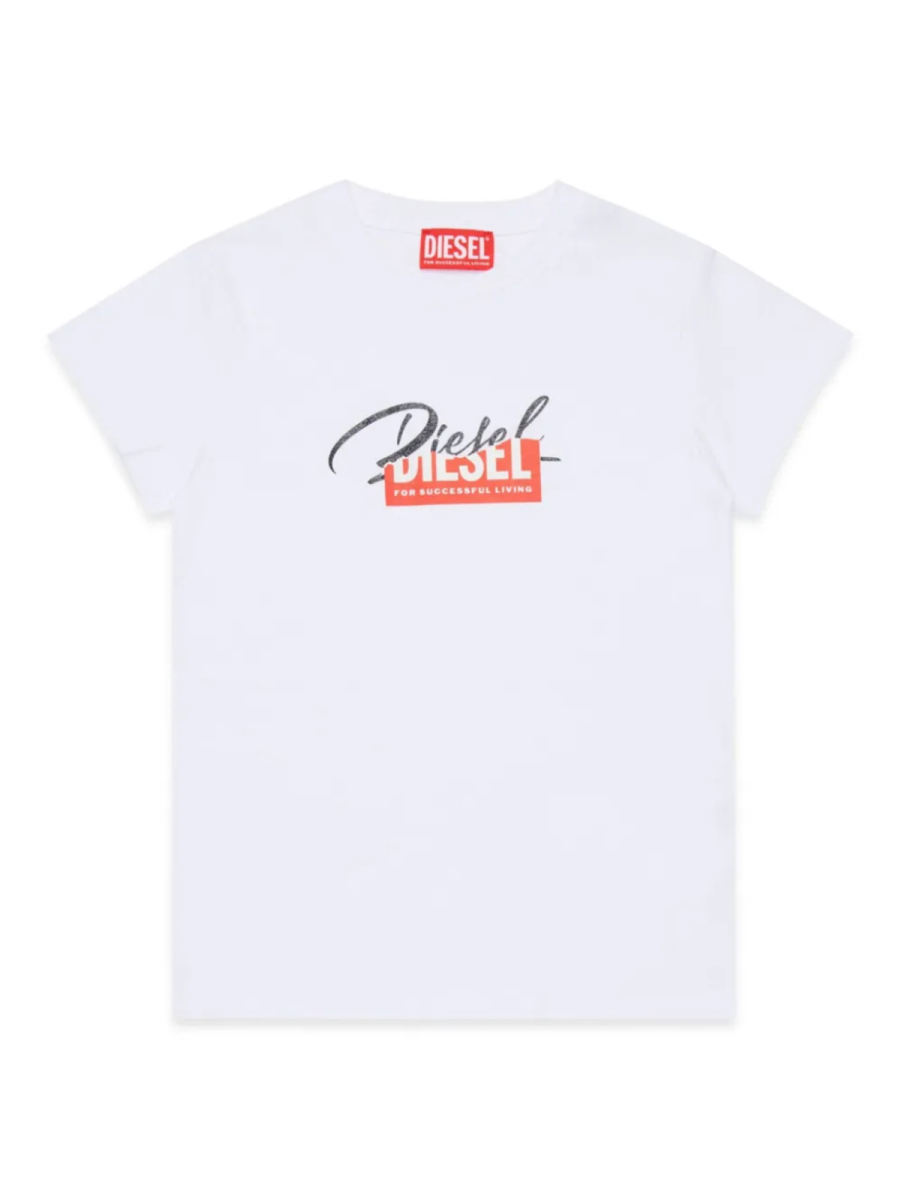 

Diesel Kids футболка с логотипом и эффектом потертости, белый