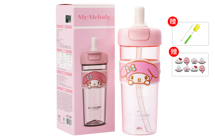 

Кружка Tritan Material для школы студентов мужская и женская двойная стенка изолированная Sanrio, розовый