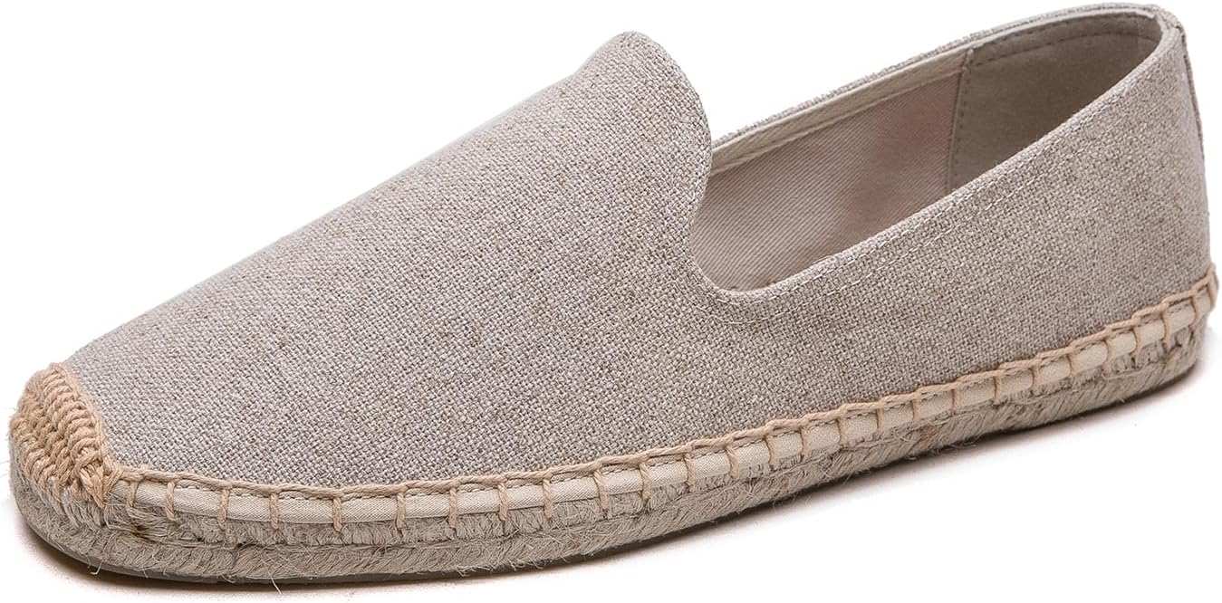 

Мужские повседневные и удобные льняные веганские холщовые туфли, мужские лоферы, с противоскользящей подошвой, подходящие для любого случая летом, весной и осенью Eobzunu, бежевый