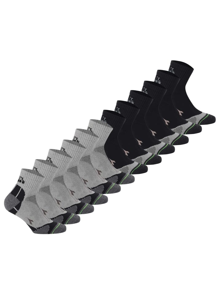 

Diadora Носки, упаковка из 12 штук, черные/светло-серые