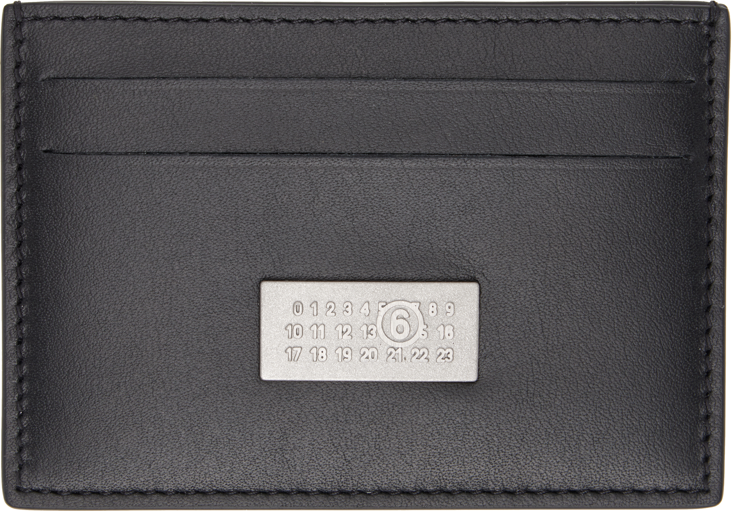 

Кожаный держатель для карт MM6 Maison Margiela, черный