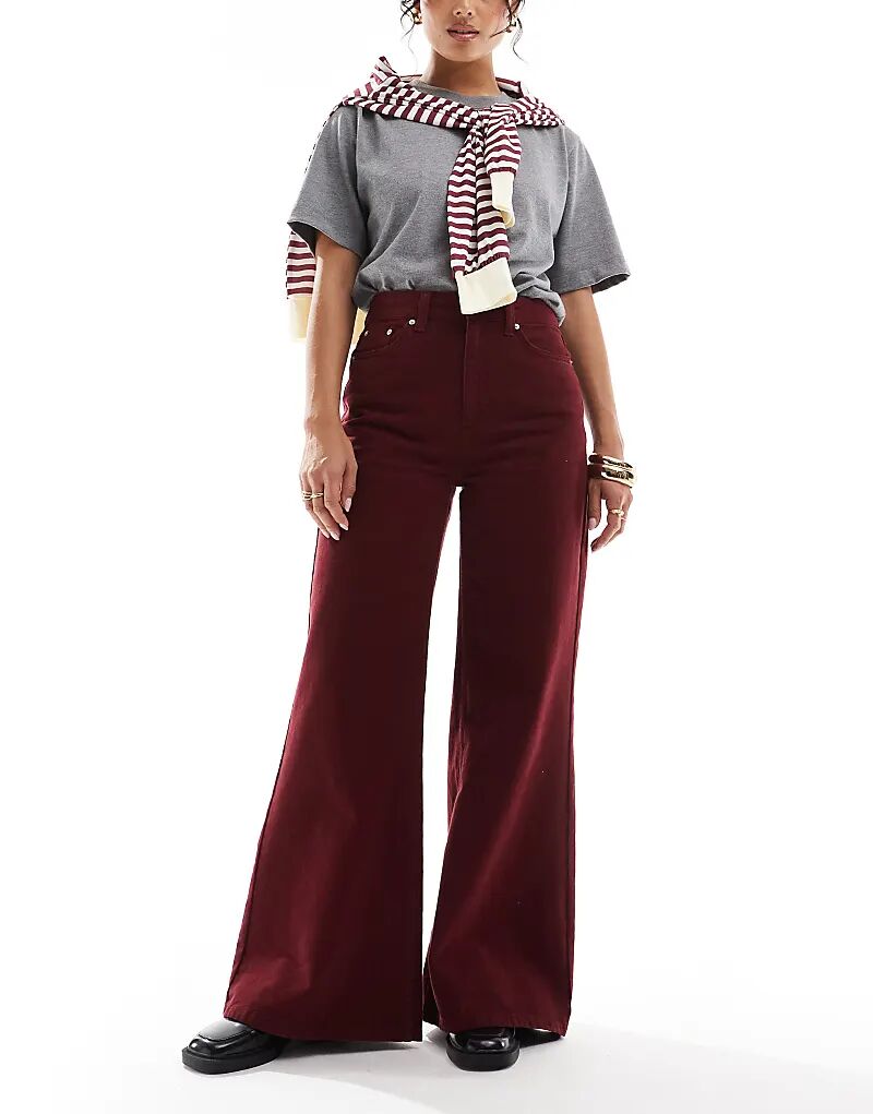 

Мягкие джинсы широкого кроя в бордовом цвете ASOS DESIGN