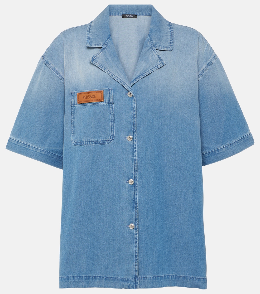 

Джинсовая рубашка для боулинга с логотипом Versace, Medium Blue