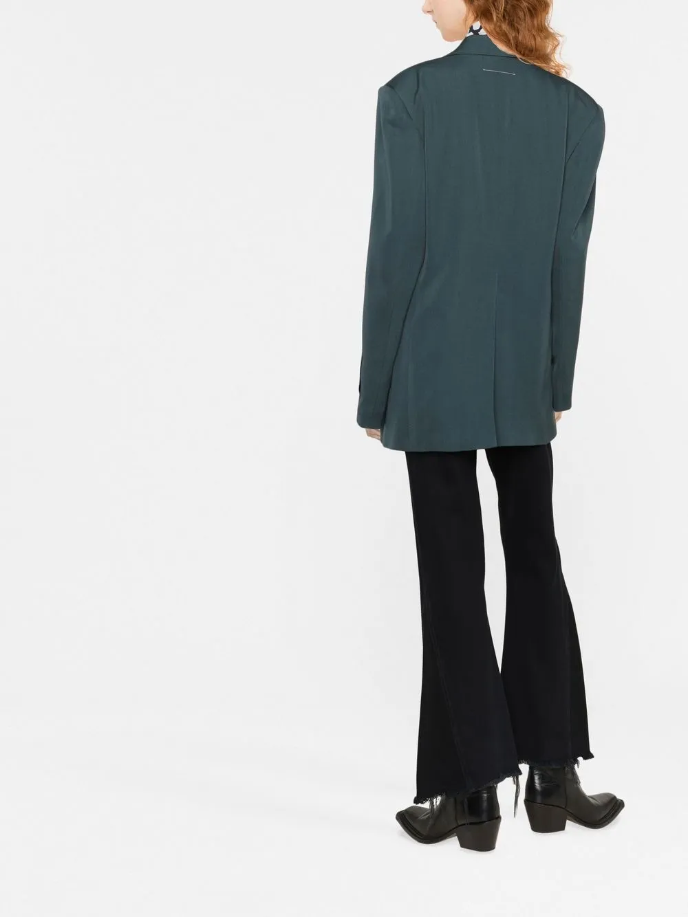 Однобортный блейзер MM6 Maison Margiela, зеленый — фото 3