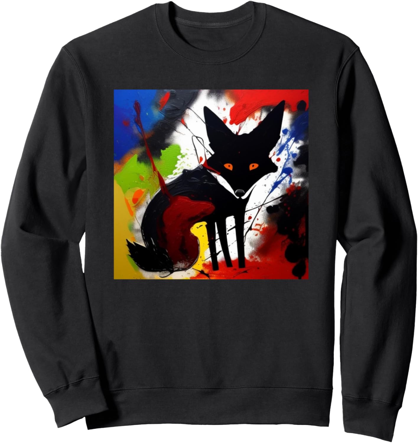 

Толстовка с красочным силуэтом лисы для любителей лис Foxes Sly Animals + Women Girls Kids Men Boys Gift, черный