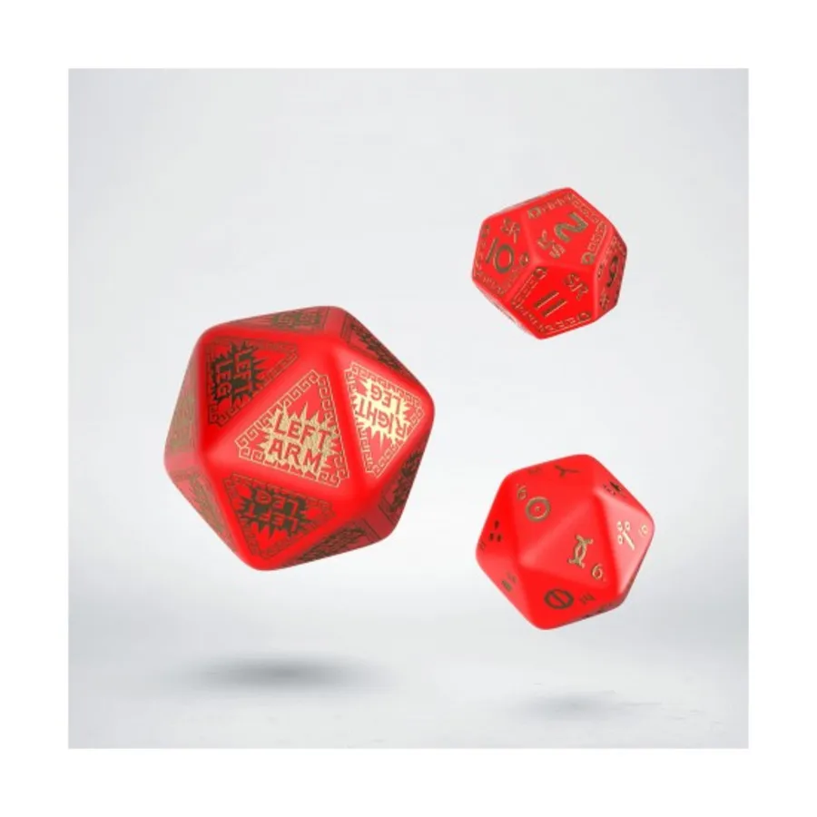 

Набор дополнительных кубиков RuneQuest — красный с золотом (3), Licensed Standard Dice