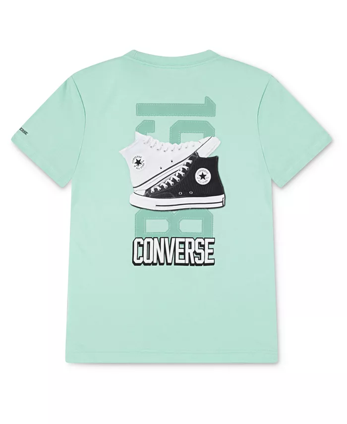 

Футболка с принтом спереди и сзади Big Boys Retro Front Back Sneaker Converse, синий