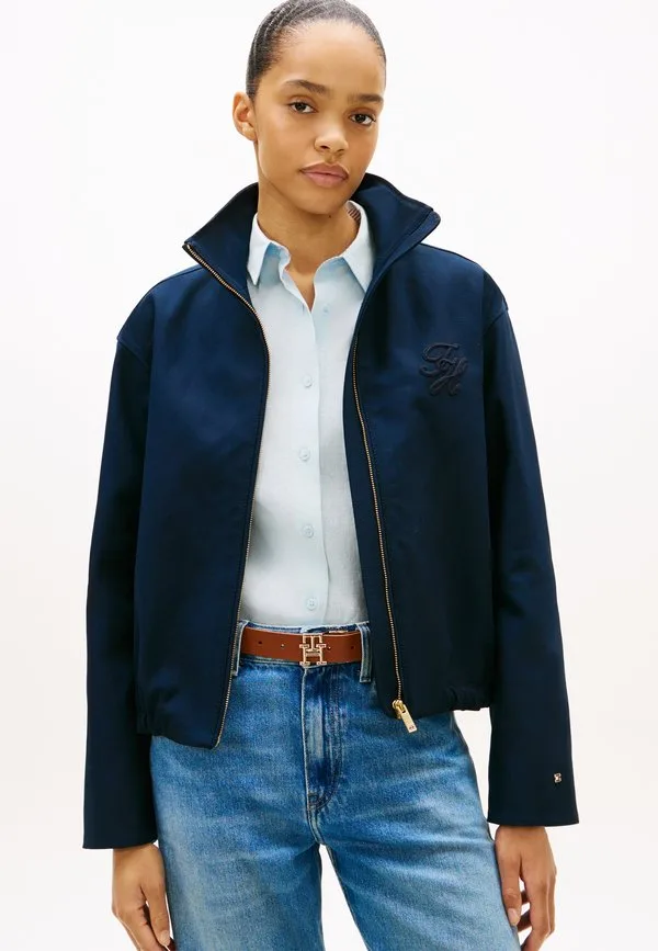 Объемная куртка-бомбер на молнии с аппликацией логотипа Tommy Hilfiger, Dark Night Navy