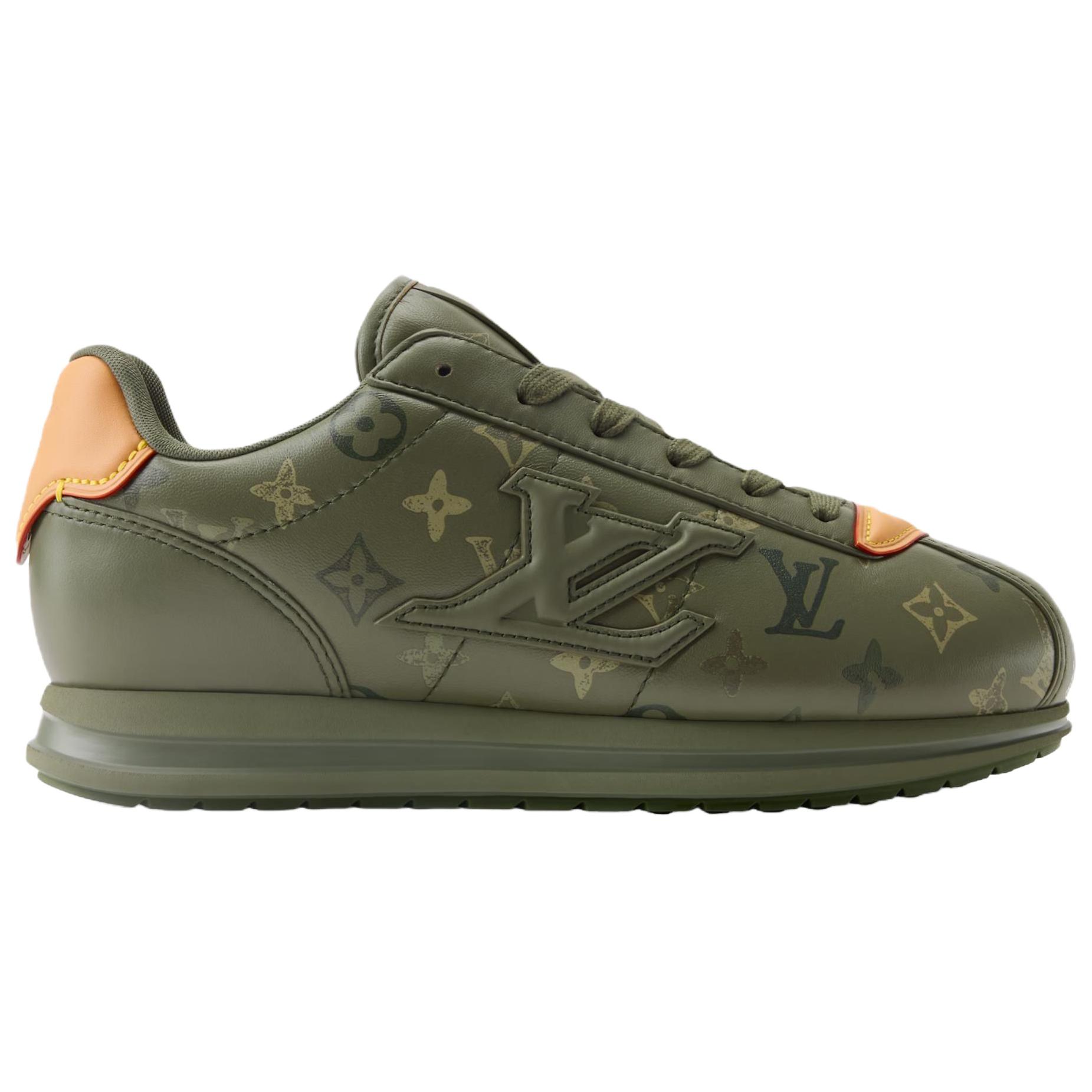 LOUIS VUITTON Nigo Collaboration Buttersoft FW25 низкие повседневные кроссовки мужские green — фото 3