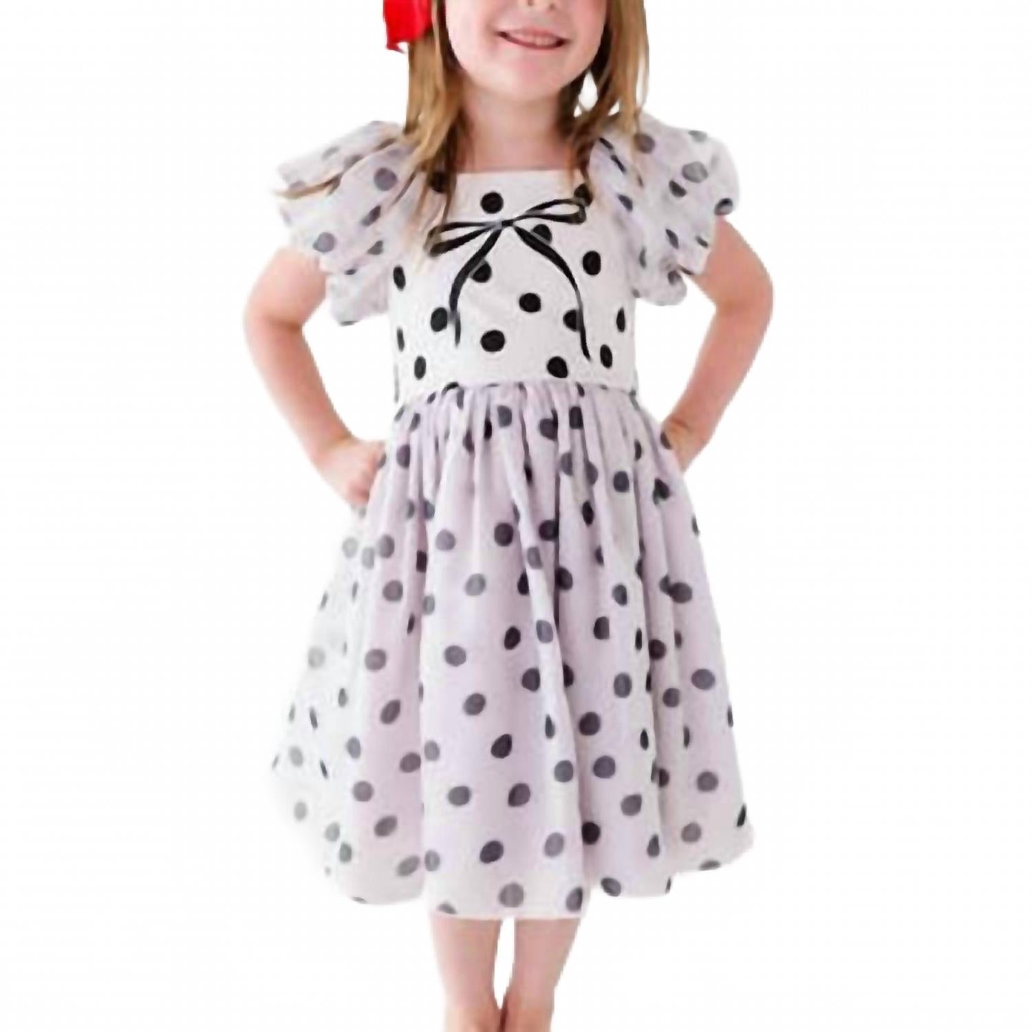 

Платье для вечеринки Dot Bow в цвете айвори Made by Molly, слоновая кость