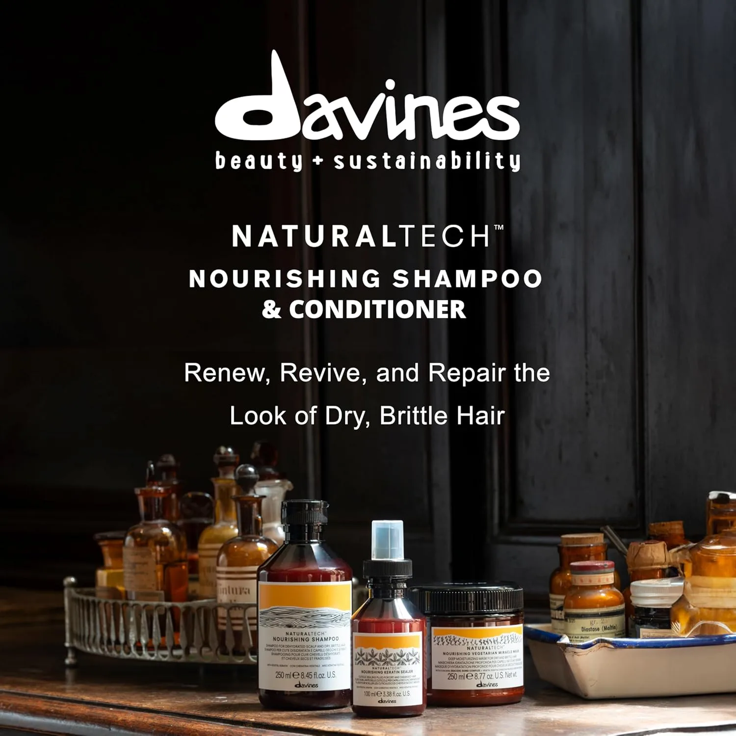 Питательный шампунь и кондиционер Davines Naturaltech: мягкое очищающее действие для обезвоженной, сухой и ломкой кожи головы, придает мягкость и блеск, увлажняет неструктурированные волосы. — фото 2