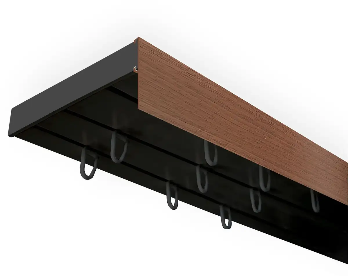 

SN DECO GROUP Карниз для штор "Карниз SH (1) с панелью 5 см", 3 направляющие, фиксированный размер 580 см, черный