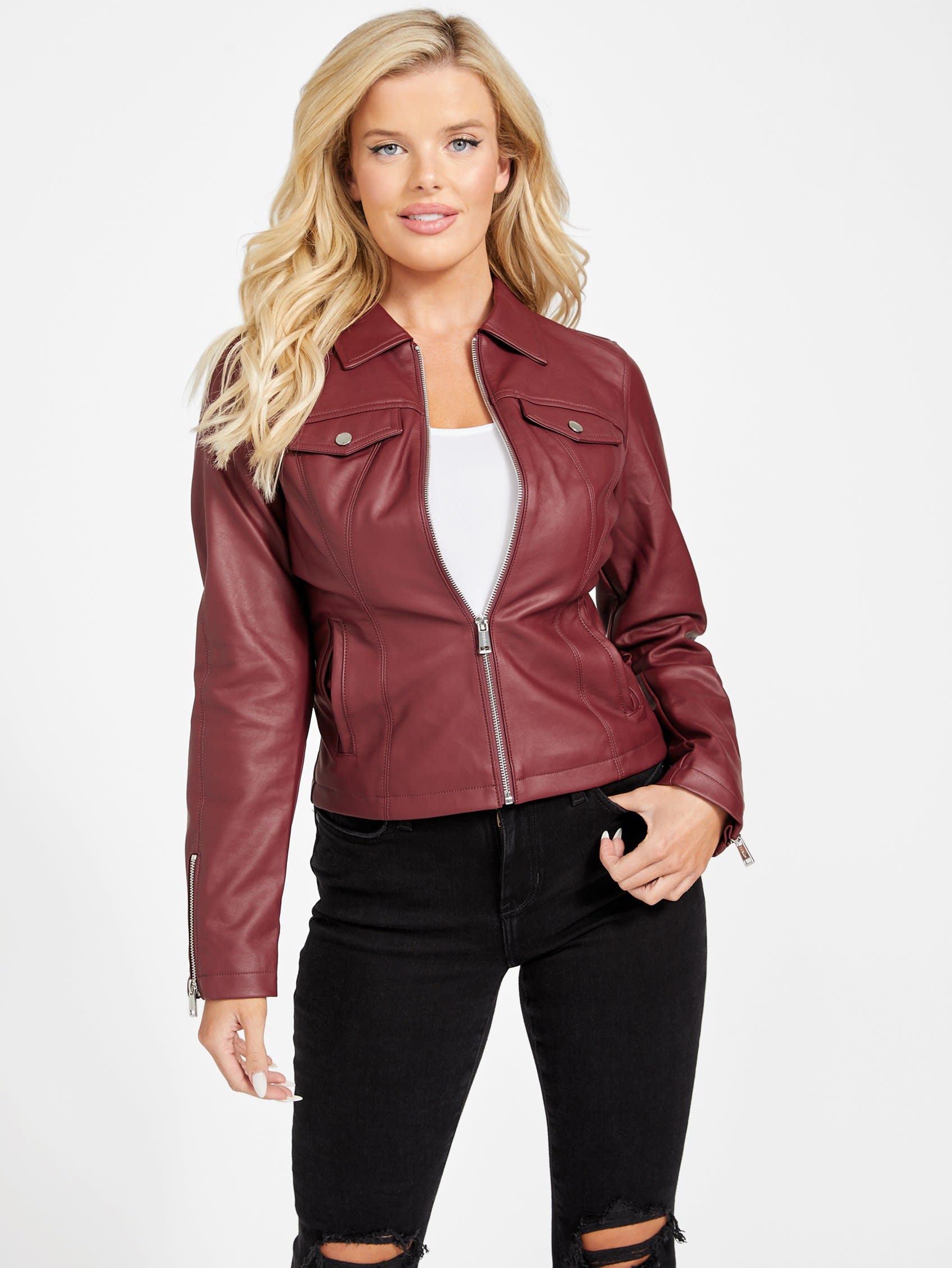 

Куртка из искусственной кожи Jayna Guess Factory, цвет mystic wine