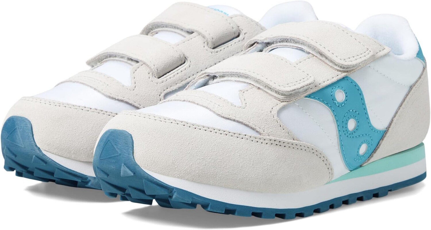 

Кроссовки Saucony Kids Originals Jazz Double Hook & Loop, цвет White/Blue/Green