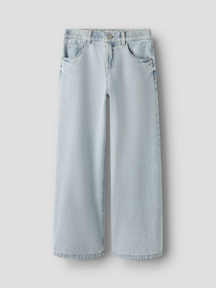 Name it Джинсы с широкими штанинами NKFBELLA SKATER XWIDE JEANS 3111-ZA светло-голубого выбеленного денима — фото 2