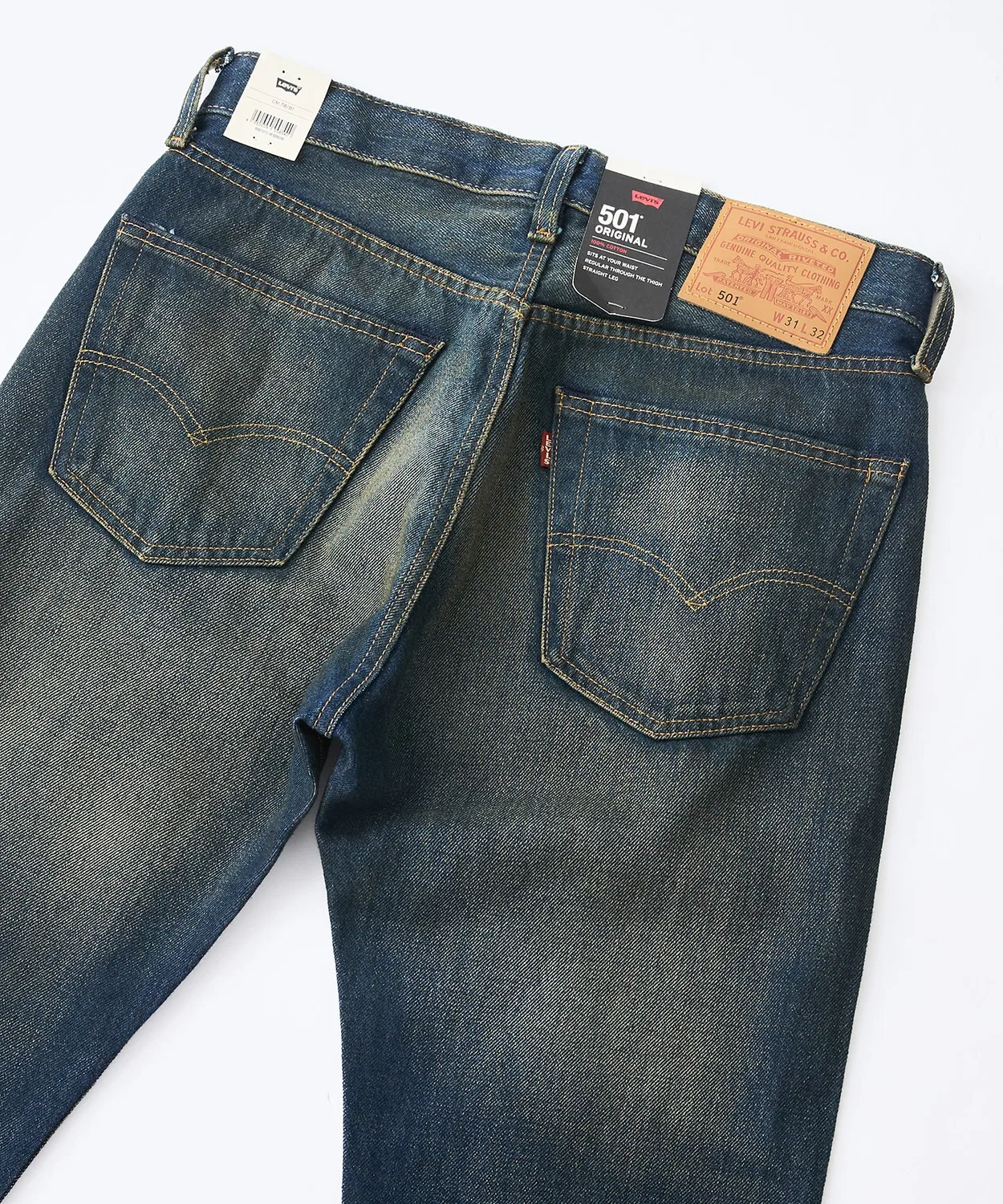 Джинсы 501 оригинальный крой Levi's антикварная стирка, синий