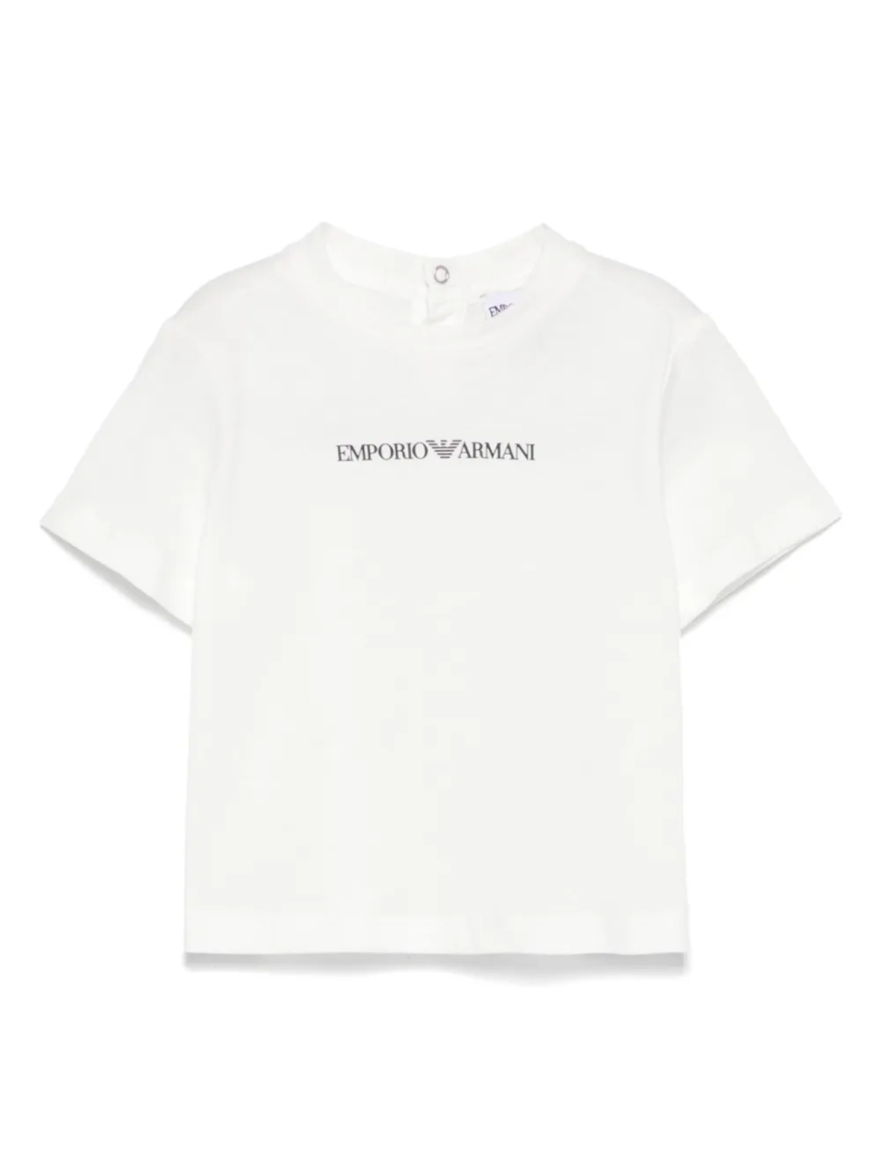 

Футболка Emporio Armani Kids с прорезиненным логотипом, белый
