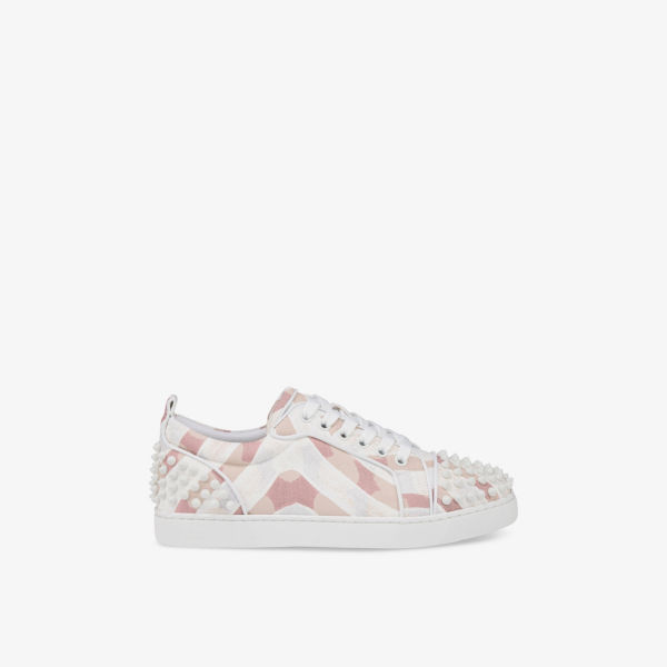 Кроссовки Christian Louboutin Louis Junior Spike, белый / розовый