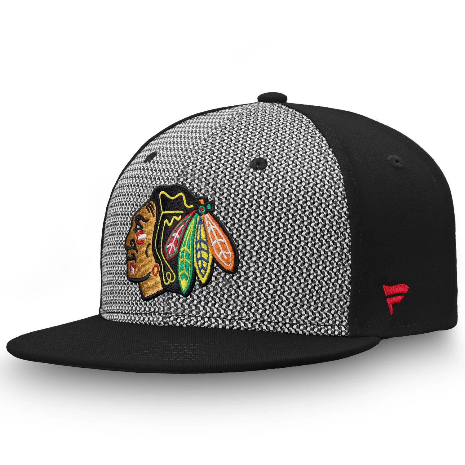 

Мужская приталенная шляпа Fanatics Branded серого/черного цвета Chicago Blackhawks Versalux