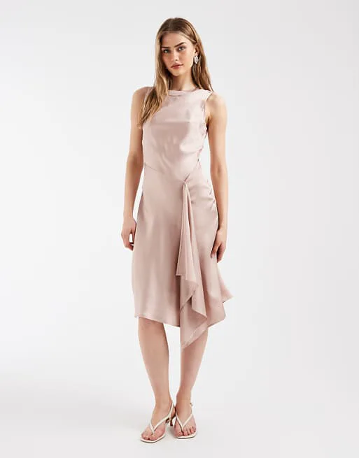 

Розовое гипсовое платье без рукавов с асимметричным подолом & Other Stories