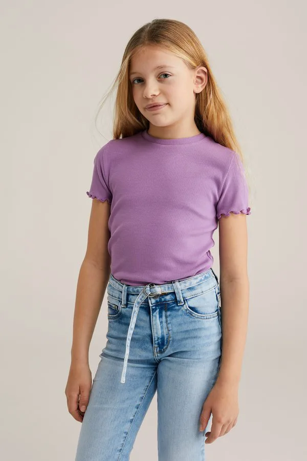 Базовая футболка узкого кроя We Fashion, Purple — фото 3