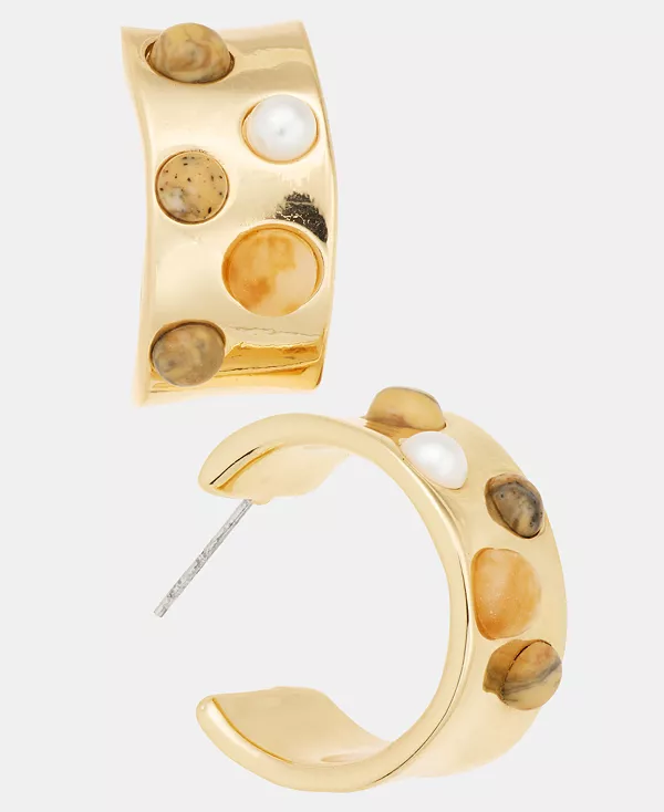 

Серьги-Кольца с маленькими камнями, 0,9 дюйма, эксклюзивно в Macy's Style & Co, silver