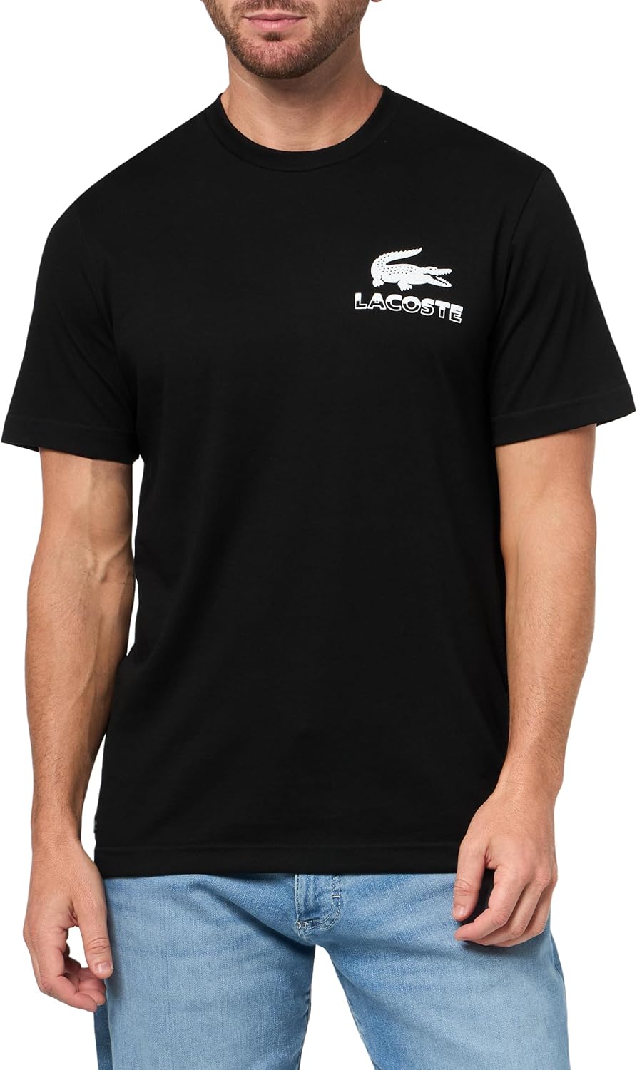 

Мужская футболка Lacoste с круглым вырезом, коротким рукавом, стандартным кроем и графикой, Black, Черный, Мужская футболка Lacoste с круглым вырезом, коротким рукавом, стандартным кроем и графикой, Black