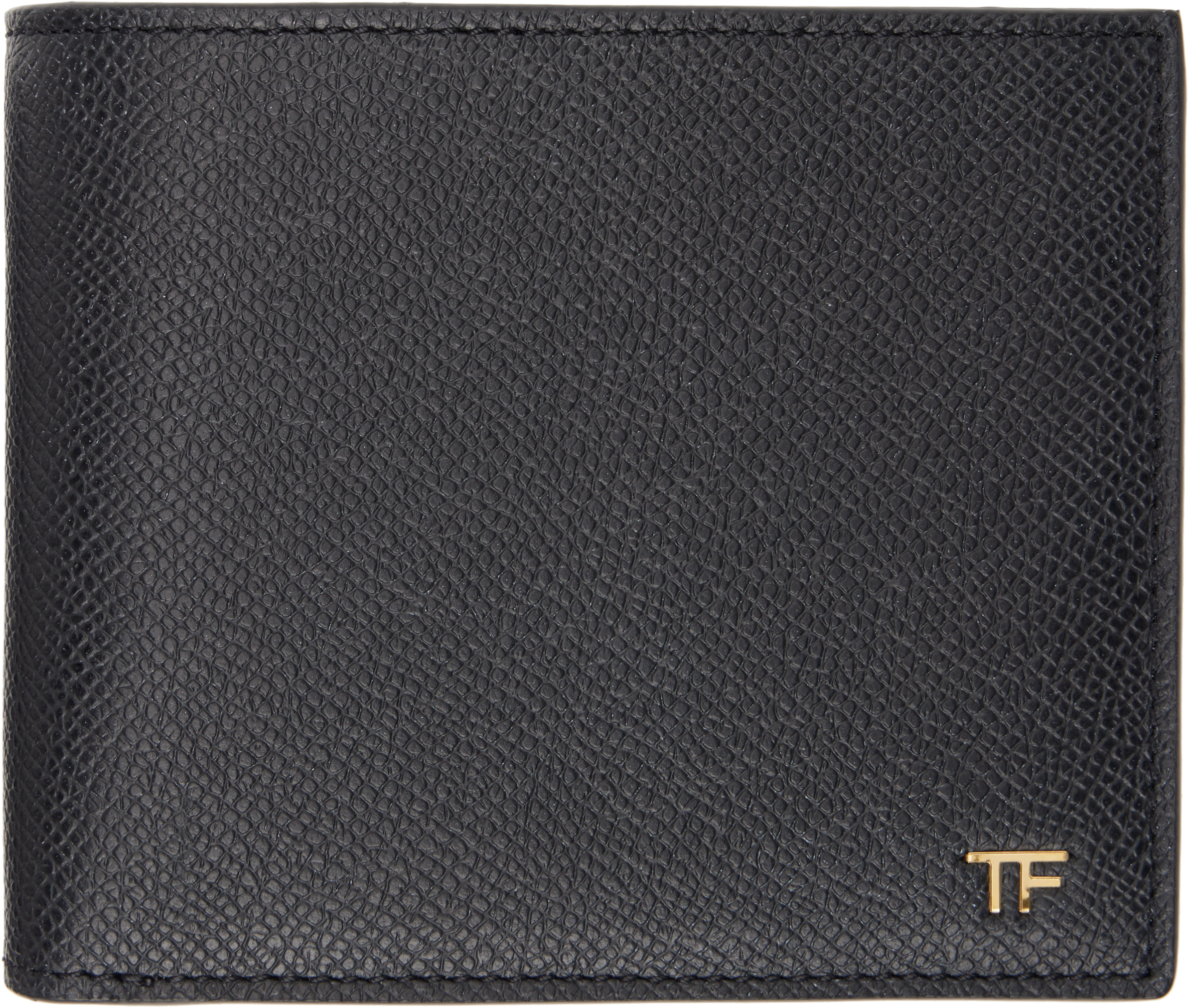 

Кошелек из мелкозернистой кожи с двойным сложением TOM FORD, черный