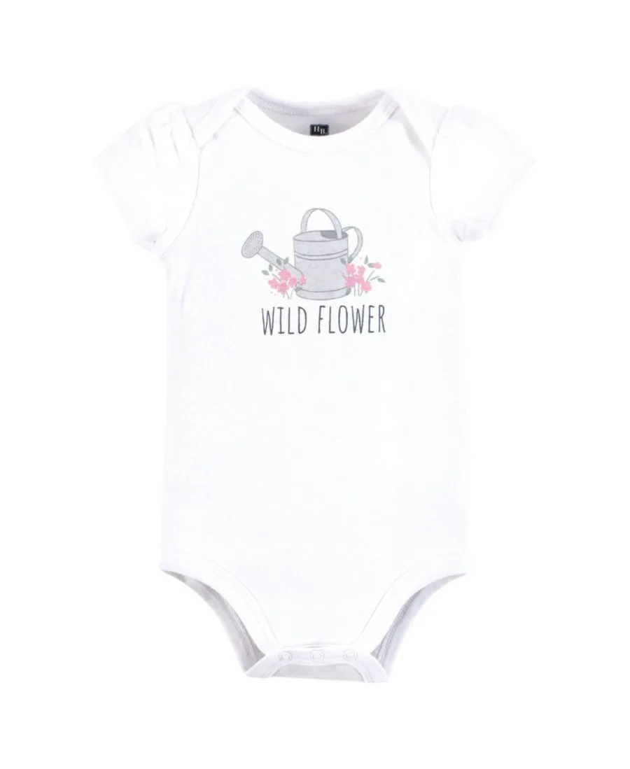 Комплект из 3 мягких хлопковых боди на каждый день Hudson Baby, Wild Flower Garden — фото 3