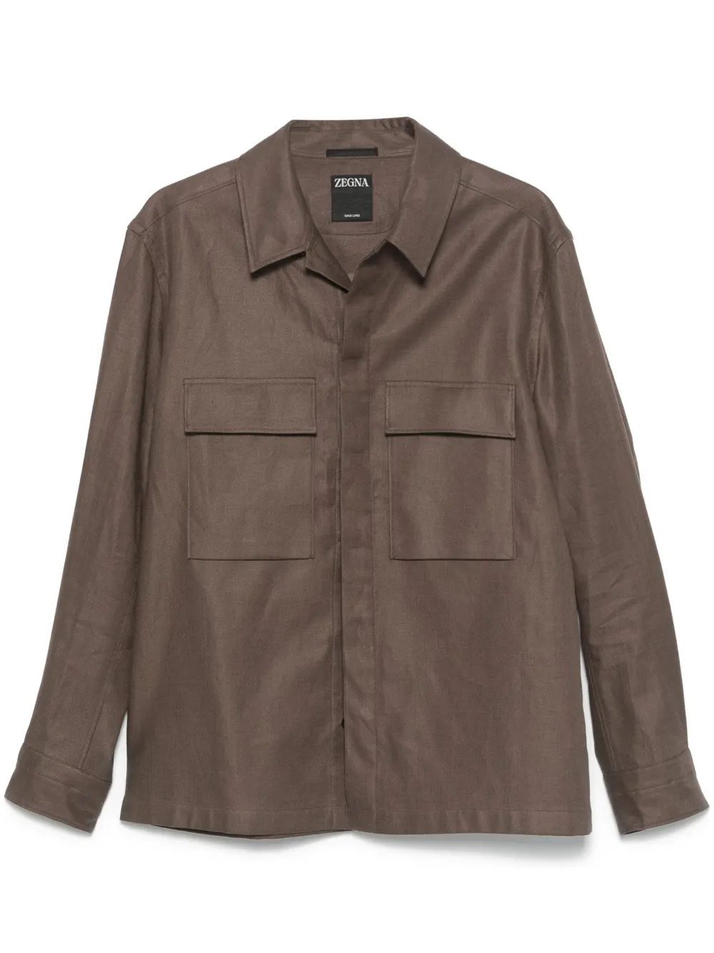 

Льняная рубашка Zegna, коричневый