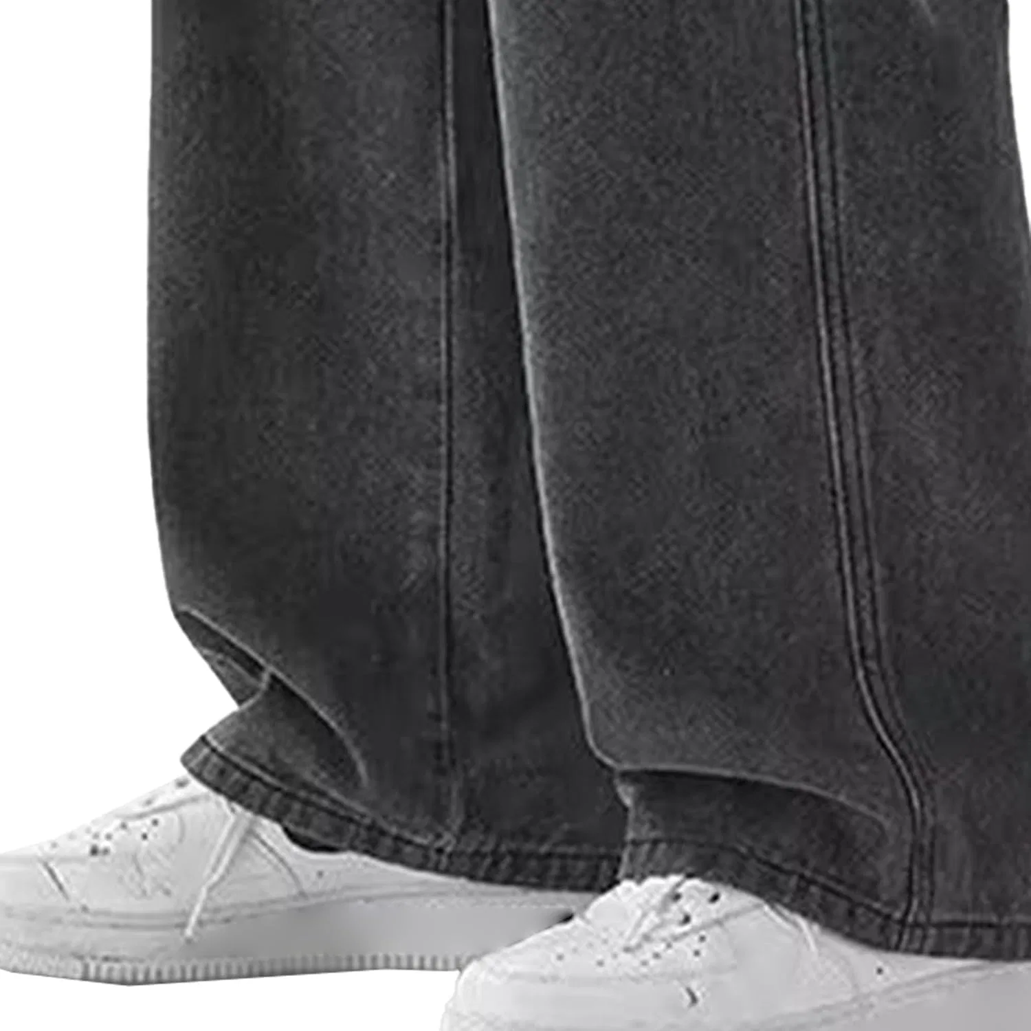 Джинсы свободные Men's Casual Loose Fit Baggy Denim Pants Oversize Streetwear Summer Jeans Straight Leg Wide Leg Hip Hop Jeans, серый — фото 4