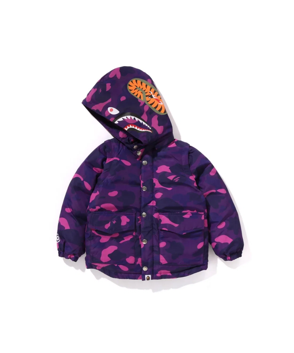 Пуховик с камуфляжным принтом A BATHING APE COLOR CAMO SHARK 4WAY DOWN JACKET, тёмно-синий — фото 3