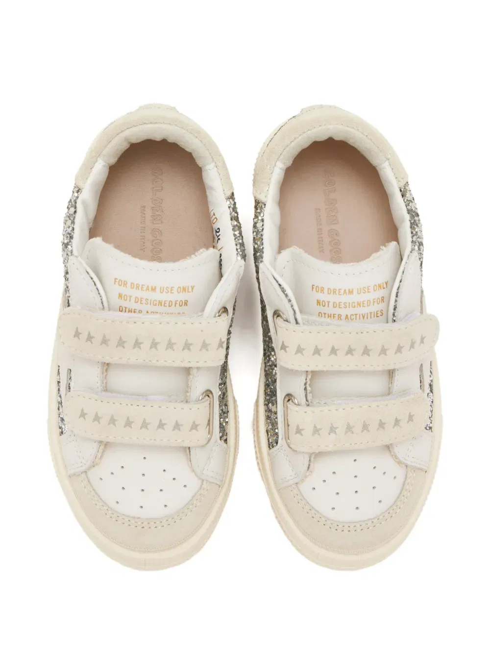 Кроссовки с блестящими звездами Golden Goose Kids, серый — фото 3