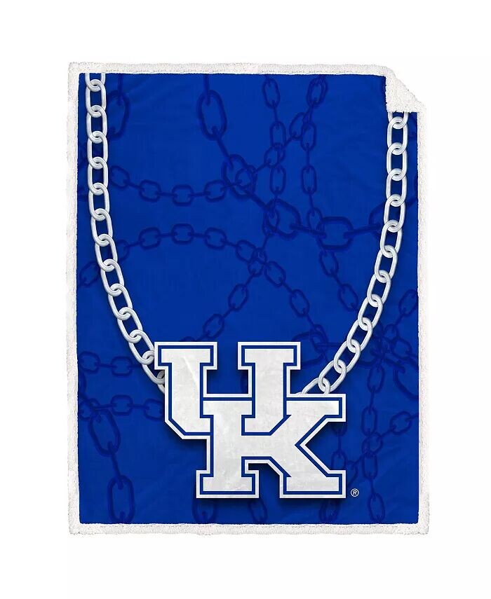 

Фланелевое одеяло из шерпы с цепочкой Kentucky Wildcats размером 60 x 80 дюймов Pegasus Home Fashions, синий