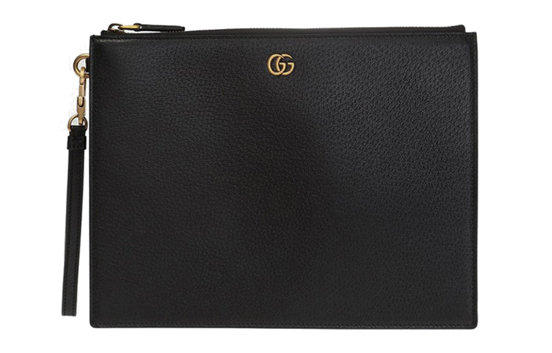 

GUCCI Кожаный клатч Мармонт с текстурой для мужчин черный