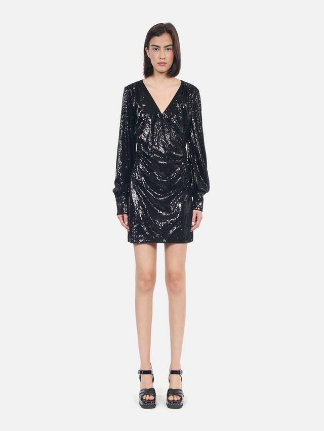

Мини-платье с блестками THE KOOPLES, черный