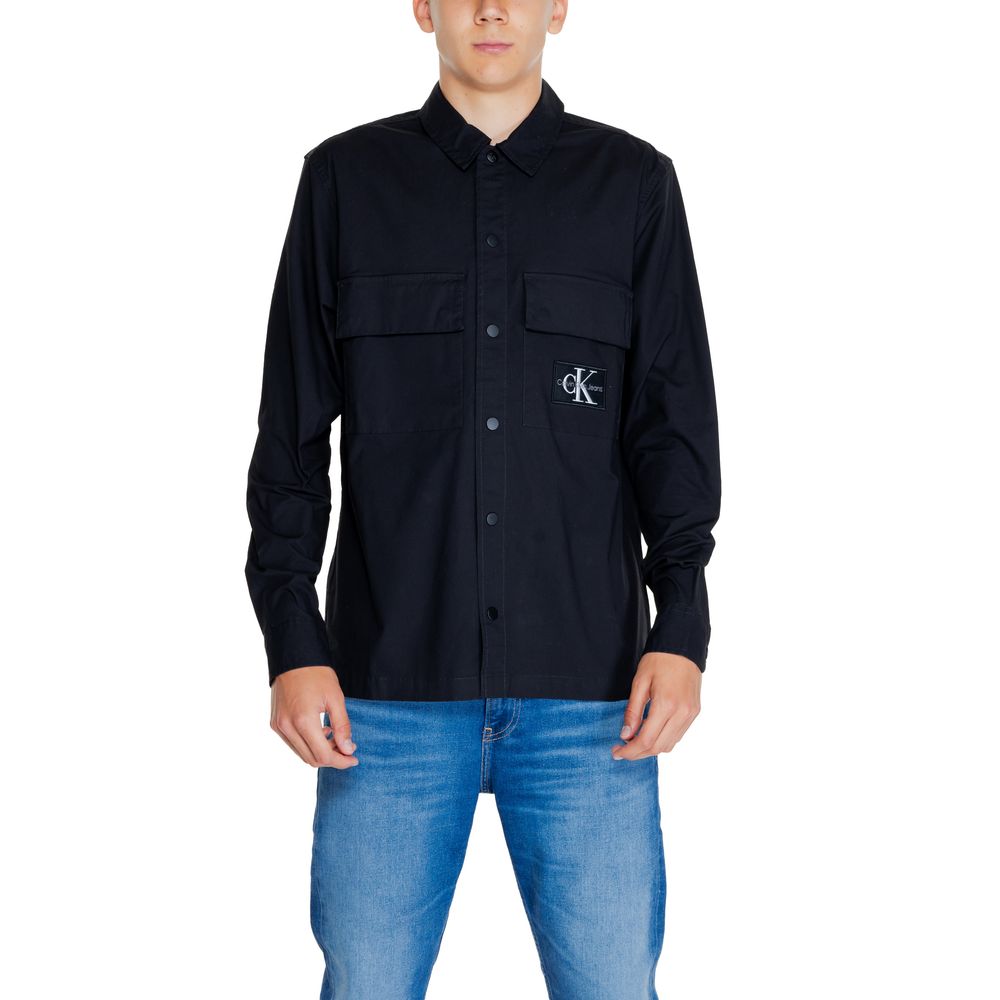 

Черная хлопковая рубашка Rigenerato Calvin Klein Jeans