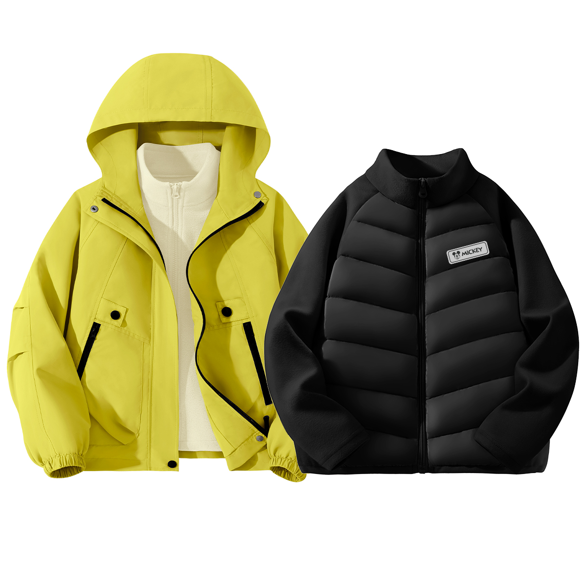 

Детская повседневная спортивная одежда Disney, [Thickened Thermal Three-Piece Set зеленый/ экрю/Di H Square Hook-and-Loop черный]