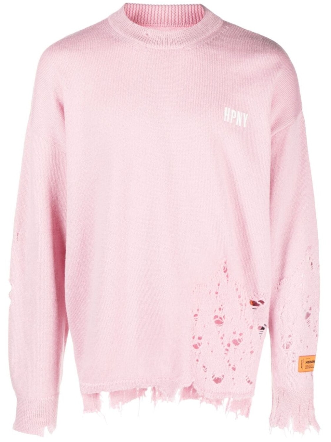

Heron Preston шерстяной джемпер с вышитым логотипом, розовый
