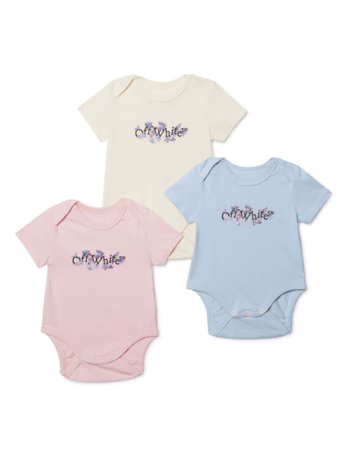 

Off-White Kids комплект из трех боди Bookish Flowers, синий