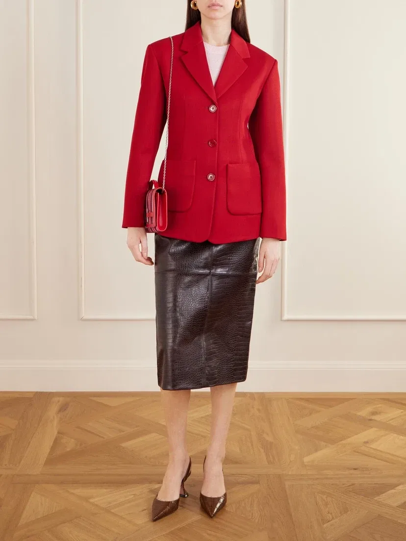 Клатч Belle Vivier из замши в полоску с кожаной отделкой и пряжкой Roger Vivier, розовый — фото 2