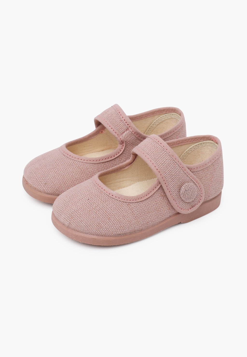 Балетки с ремешком на щиколотке MERCEDITAS ADORNO BOTÓN - Baby shoes Pisamonas, розовый — фото 2
