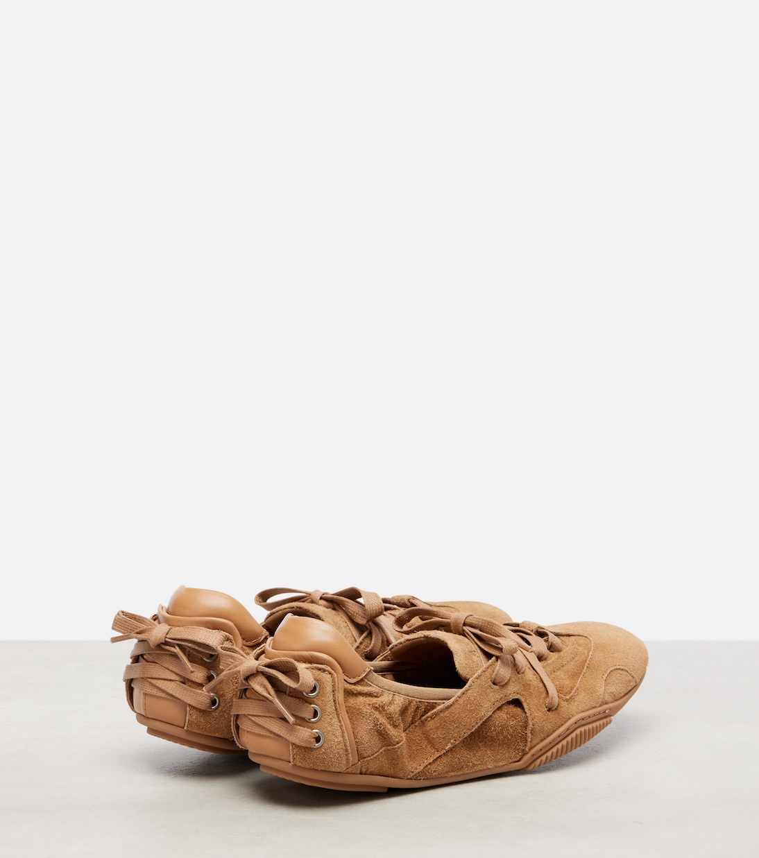 Кроссовки из замши с кожаными вставками Acne Studios, Sand Beige — фото 2