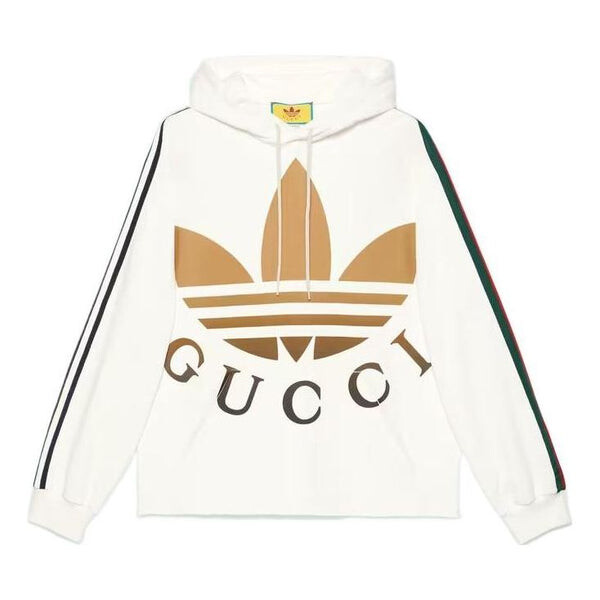 

Толстовка Gucci x adidas Hooded Sweatshirt 'Ivory', цвет ivory/black/gold