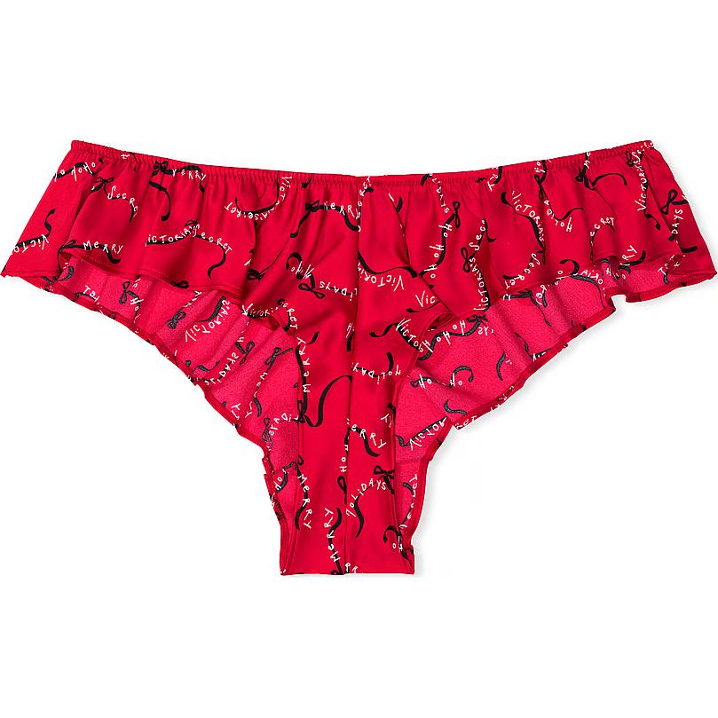 

Victoria's Secret Очень сексуальные атласные бантики на щечках трусики/ Помада нижнее белье для женщин 1 упаковка Красный