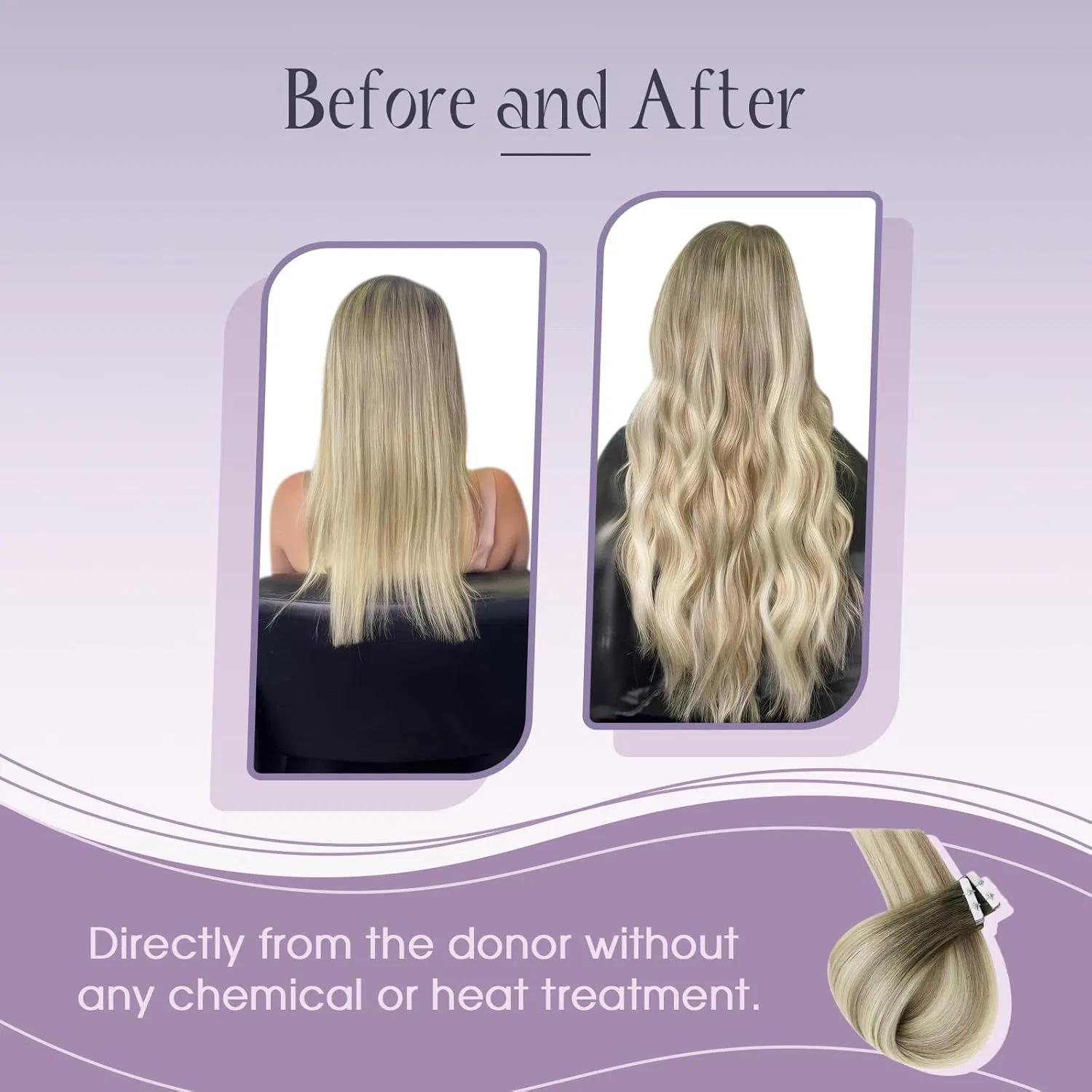 Наращивание волос Fshine Real Hair Tape Extensions, 35 см Fshine — фото 2