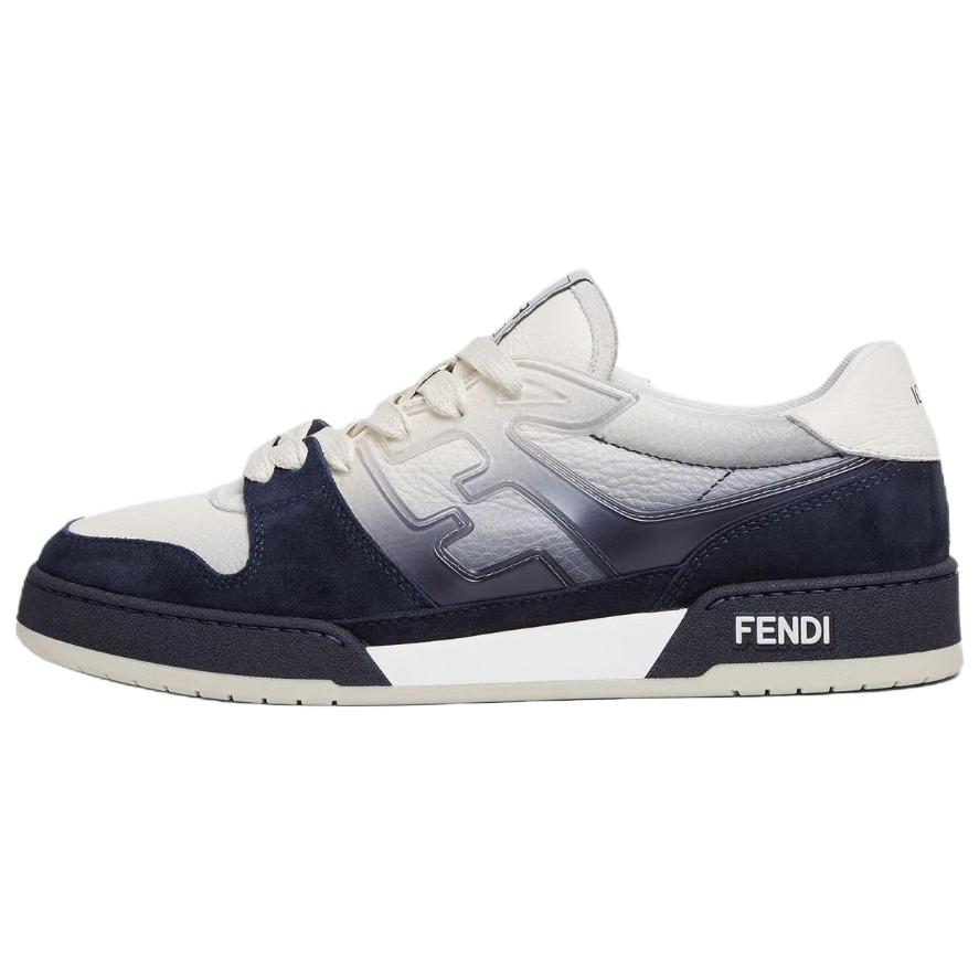 

Fendi Мужские низкие скейтбордистские кроссовки Match белого цвета