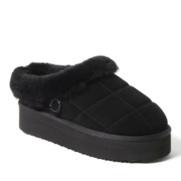 Уютные замшевые клоги на платформе Fireside by Bendigo для женщин Dearfoams, черный