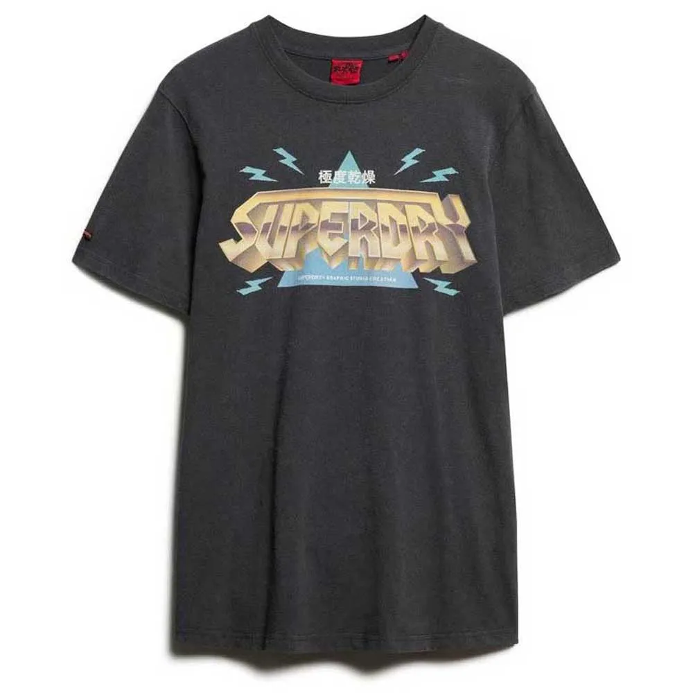 

Футболка с коротким рукавом Superdry Rock Band Logo Relaxed, черный
